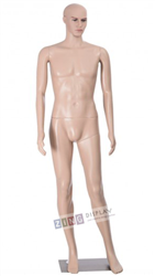 6 FT Unbreakable Fleshtone Realistic Male Mannequin - Left Leg Out