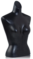 Unbreakable Plastic Female Torso Form in Black
