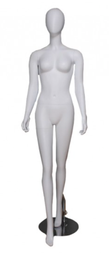 Egghead Matte White female mannequin with right foot forward