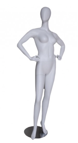 Egghead Matte White female mannequin with hands on hip
