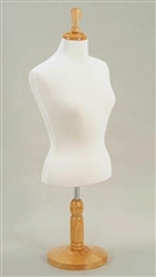 White Fabric Jersey Half Female Display Form with Metal Base
