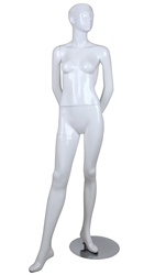 White Mannequin Abstract Head Female Arms Behind Back