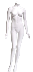 Dianna Headless Female Mannequin Arms by Side Right Leg Forward Cameo White P5