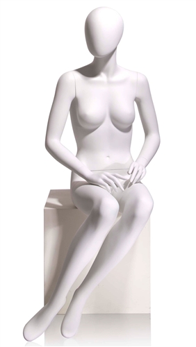 Egghead Matte White Female Mannequin Seated Pose - Legs to One Side