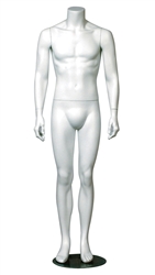 White Headless Male Mannequin with Arms at Sides
