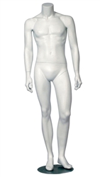 White Headless Male Mannequin Left Knee Bent