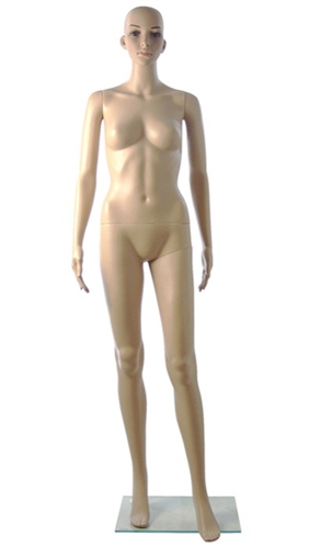 Unbreakable Female Mannequin in Tan with Facial Features