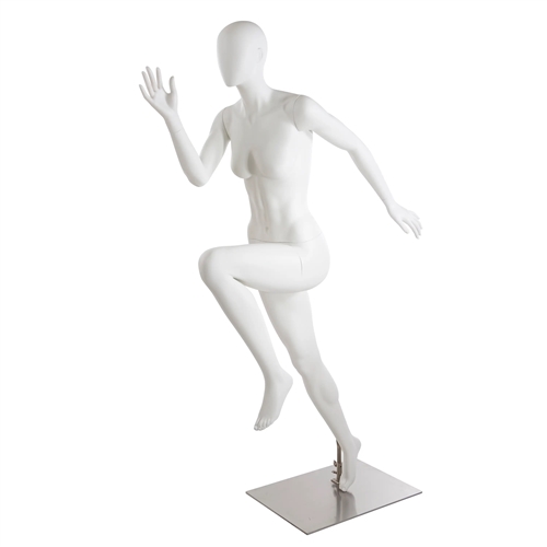 Trendy Sprinter Egghead Matte White Female Mannequin