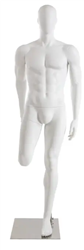 Trendy Stretching Egghead Matte White Male Mannequin