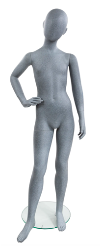 10 Year Old Male Slate Gray Kid Mannequin - Right Hand on Hip