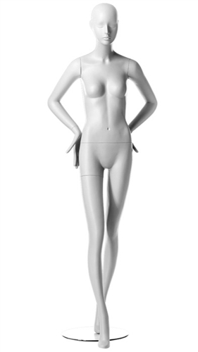 Female Mannequin in Matte White. Abstract Egghead.