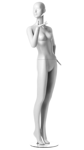 Female Mannequin in Matte White. Abstract Egghead.