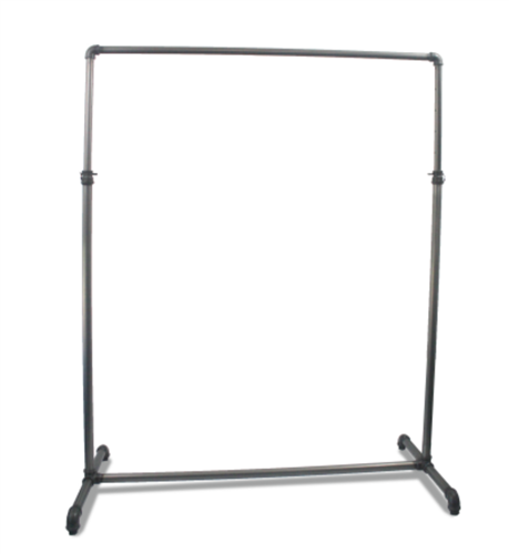 Adjustable Height Pipe Ballet Bar Clothing Rack - Raw Steel