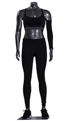 Athletic Headless Female Mannequin Glossy Gray