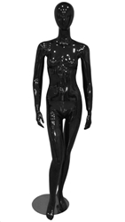 Glossy Black Female Mannequin with Egghead