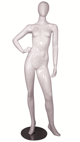 Glossy White Female Mannequin with Egghead