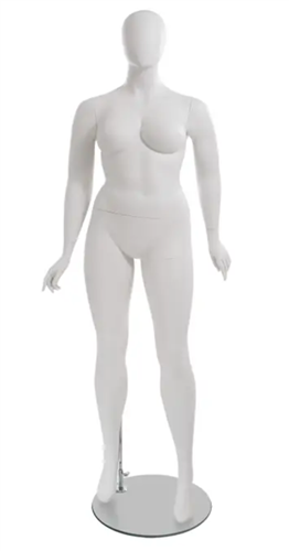 Matte White Plus Size Female Mannequin - Pose 2