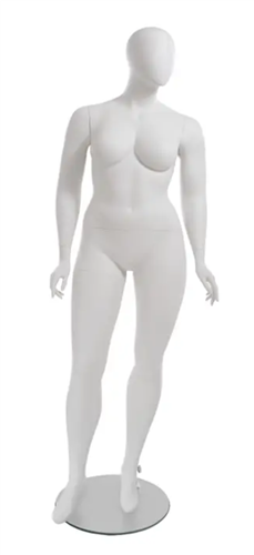 Matte White Plus Size Female Mannequin - Pose 3