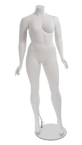Matte White Headless Plus Size Female Mannequin - Pose 2