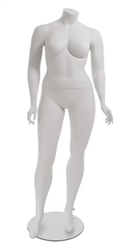 Matte White Headless Plus Size Female Mannequin - Pose 3