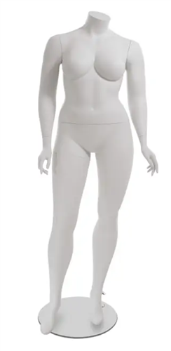 Matte White Headless Plus Size Female Mannequin - Pose 3