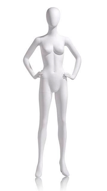 Glossy White Female Egghead Fashion Mannequin