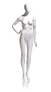 Dianna Female Egghead Mannequin Right Hand On Hip Left Leg Slightly Bent P1