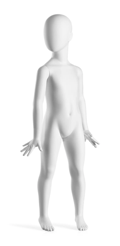 Trendy 4 Year Old Matte White Kid Mannequin - Hands Flared