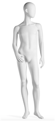 Trendy 12 Year Old Male Matte White Kid Pre-Teen Mannequin