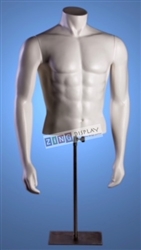 Male Torso Form with Magnetic Arms Matte White