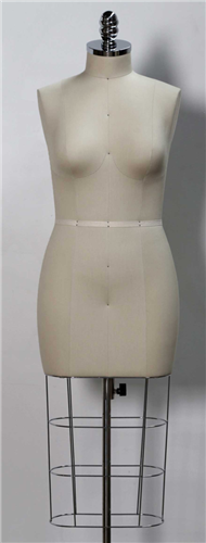 Size 8-10 Female Canvas Dressmaker Form with Rolling Base