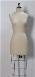 Size 4 Female Canvas Dressmaker Form with Rolling Base
