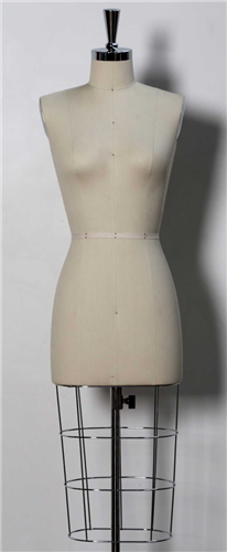 Size 6 Female Canvas Dressmaker Form with Rolling Base