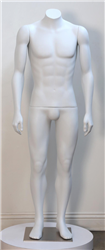High End Unbreakable Headless Matte White Male Mannequin