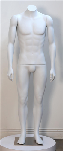 High End Unbreakable Headless Matte White Male Mannequin