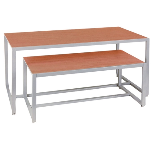 Cherry Wood Metal frame Nesting Table Set