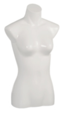 Glossy White Female Half Body Tabletop Form