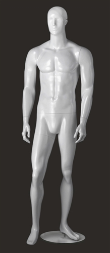 Glossy White Fiberglass Male Mannequin