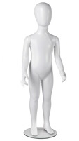 Glossy White Plastic 4-5 Year Old Child Mannequin Removable Egghead
