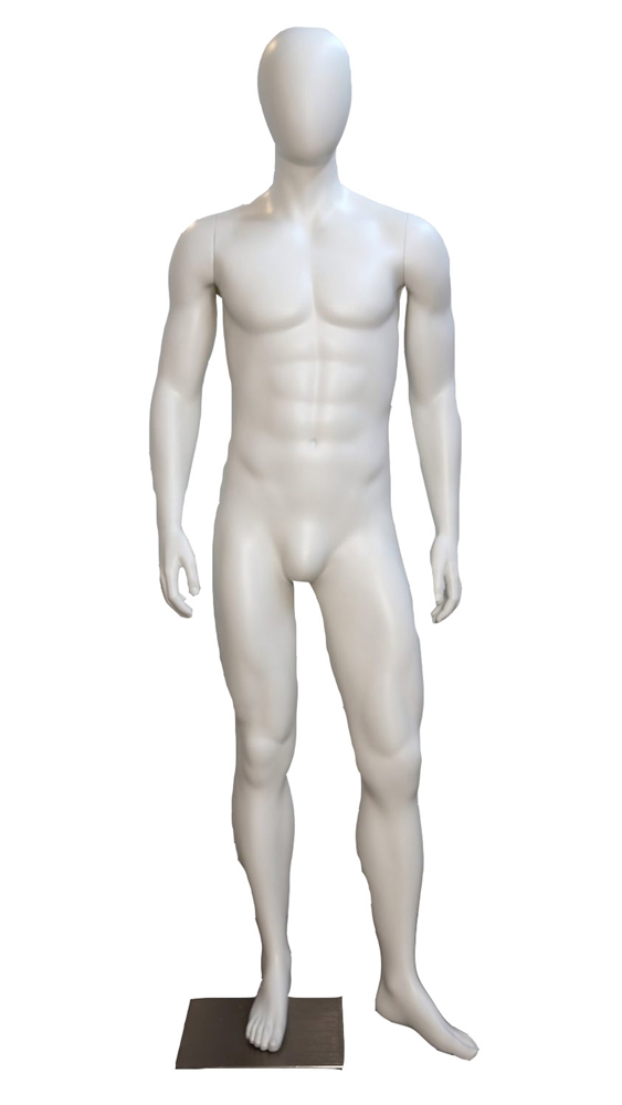 Male Headless Torso Mannequin with Removable Arms, White Color