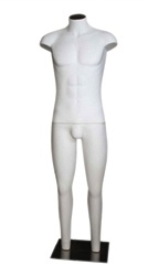 White headless male mannequin with stub arms