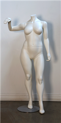 Plus Size Female Mannequin Headless in Swiss Coffee finish