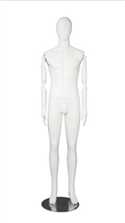 White Male Egghead Mannequin - Posable Wooden Arms - Great for a standout display item - From ZingDisplay.com