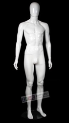 Unbreakable Glossy White Male Egghead Mannequin