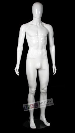 Unbreakable Glossy White Male Egghead Mannequin