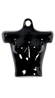 Glossy Black Plastic Female Chest Form from www.zingdisplay.com