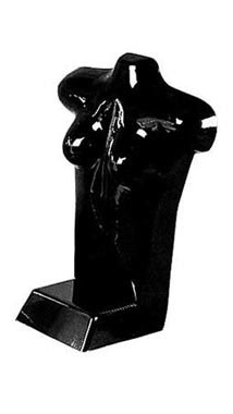 Glossy Black Plastic Female Countertop Torso Form from www.zingdisplay.com