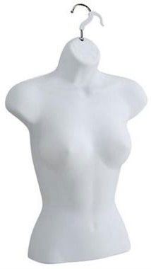 Matte White Plastic Female Torso Form from www.zingdisplay.com