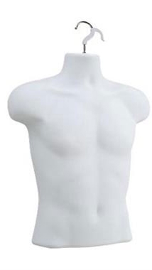 Matte White Plastic Male Torso Form from www.zingdisplay.com