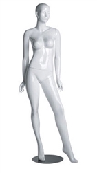 Gloss White Abstract Female Mannequin - Left Leg Out
